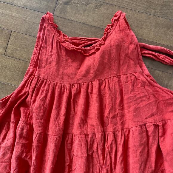 Lulus Tier for It Red Tiered Ruffled Tie-Back Mini Dress size XL - Picture 11 of 12